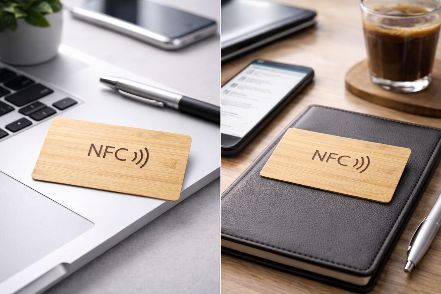 TapPulse NFC Card Pvc Bambo